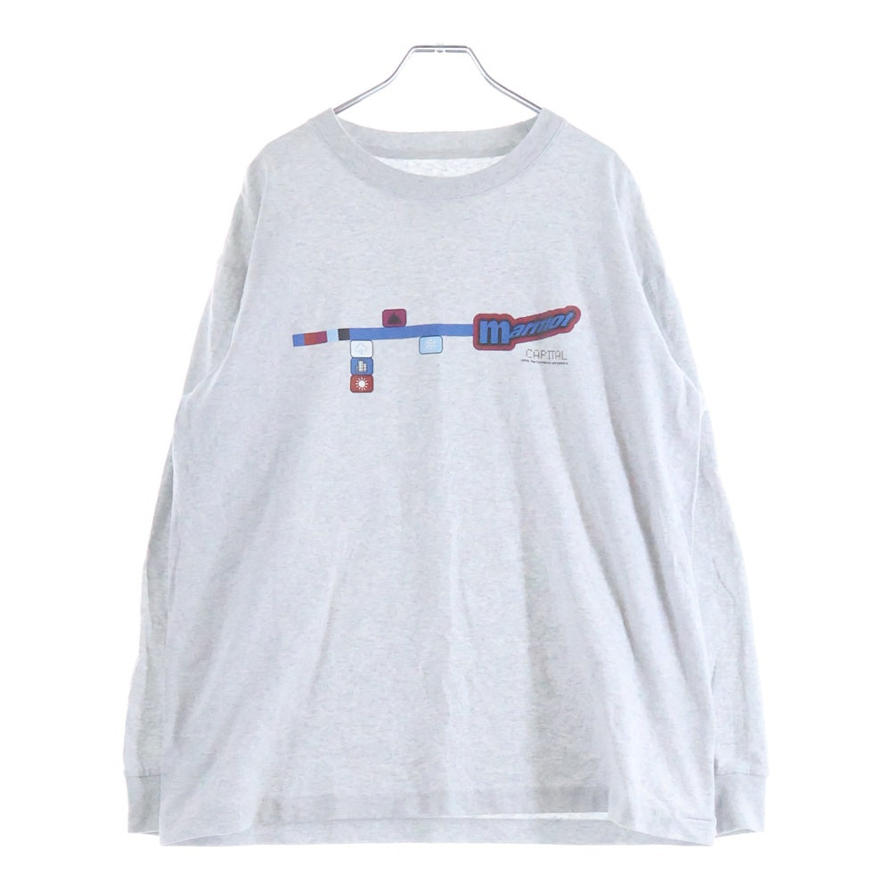 Marmot(マーモット) PIKOPIKO LONG SLEEVE TEE 24FW-L1-03-PK プリント長袖Tシャツ グレー