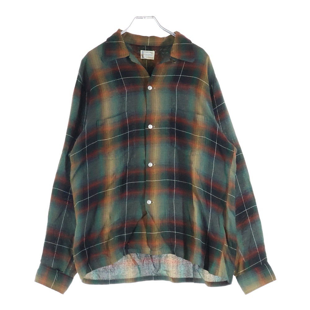 PENNEYS TOWNCRAFT(ぺニーズタウンクラフト) 60S PLUS RAYON OMBRE CHECK L/S SHIRT オンブレ チェック 長袖 レーヨン シャツ オレンジ/ブラック/グリーン