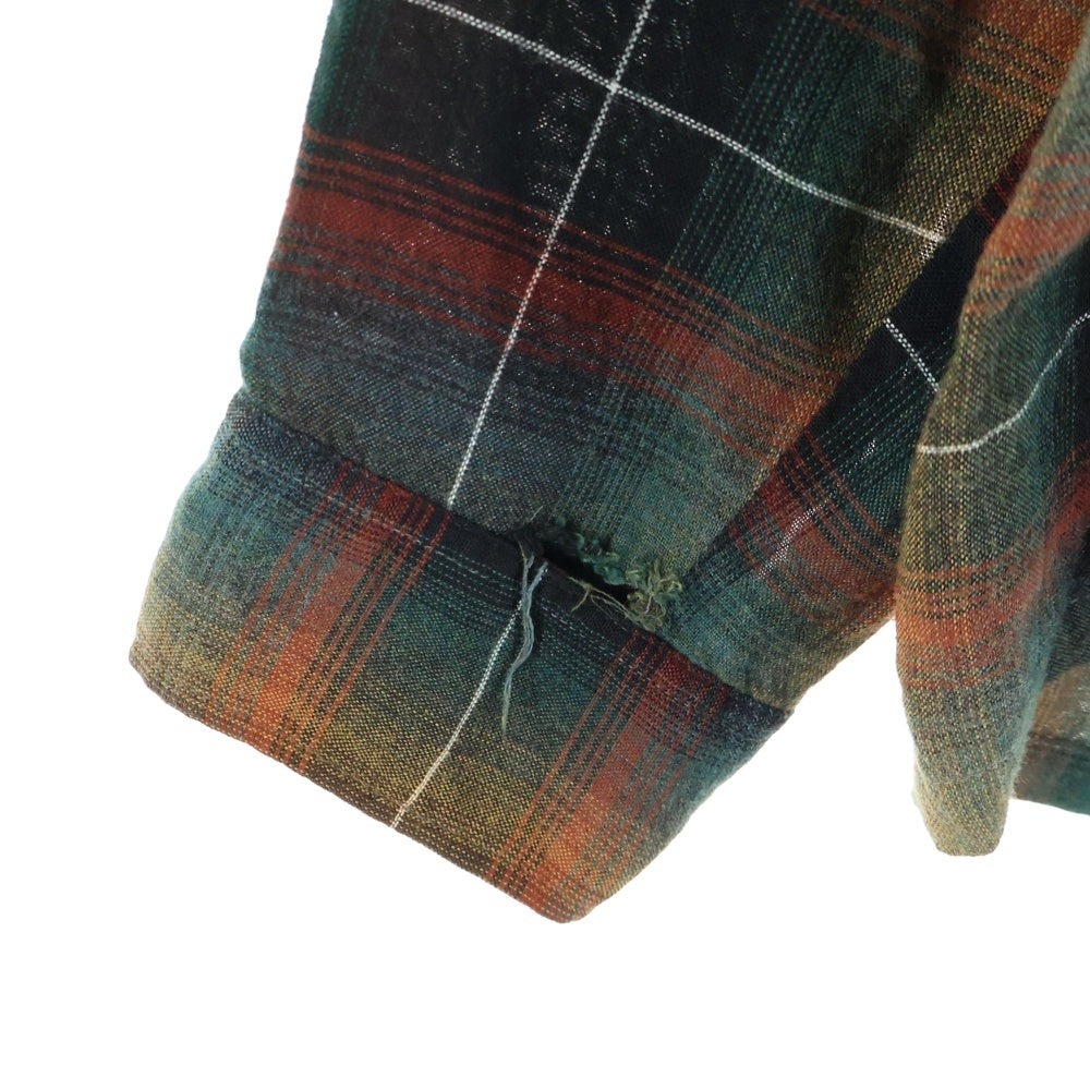 PENNEYS TOWNCRAFT(ぺニーズタウンクラフト) 60S PLUS RAYON OMBRE CHECK L/S SHIRT オンブレ チェック 長袖 レーヨン シャツ オレンジ/ブラック/グリーン