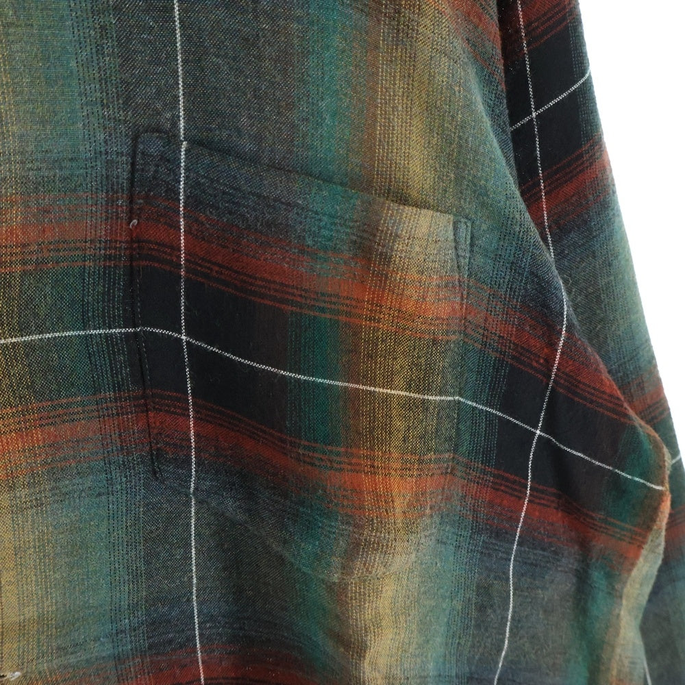 PENNEYS TOWNCRAFT(ぺニーズタウンクラフト) 60S PLUS RAYON OMBRE CHECK L/S SHIRT オンブレ チェック 長袖 レーヨン シャツ オレンジ/ブラック/グリーン