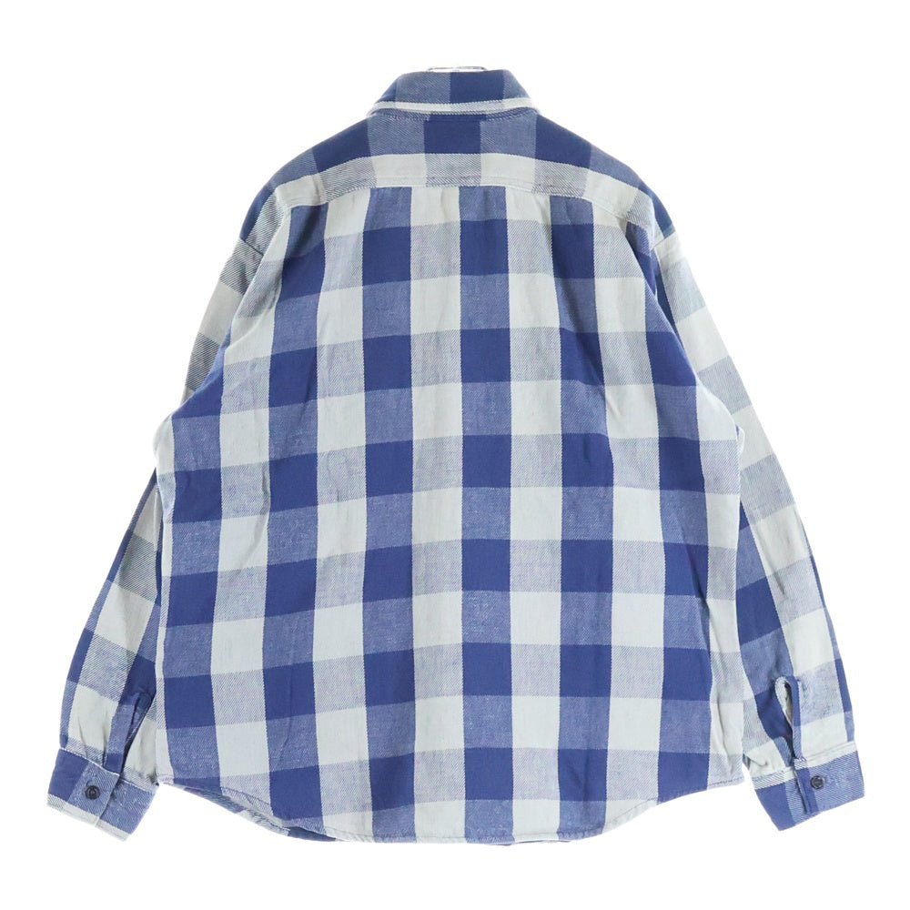 FIVE BROTHERS(ファイブブラザー) 70-80S FLANNEL L/S CHECK SHIRT USA製 フランネル 長袖 チェック シャツ ブルー/グレー