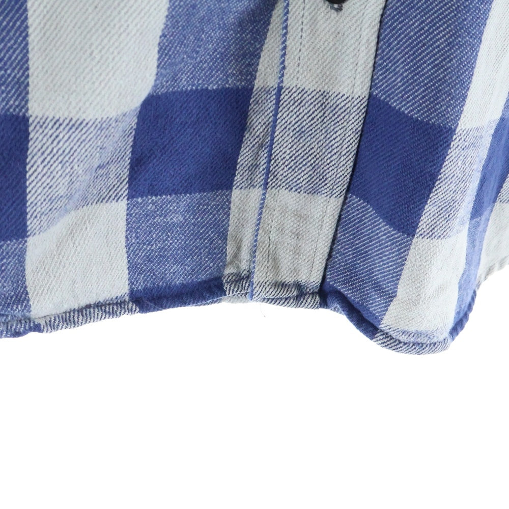 FIVE BROTHERS(ファイブブラザー) 70-80S FLANNEL L/S CHECK SHIRT USA製 フランネル 長袖 チェック シャツ ブルー/グレー