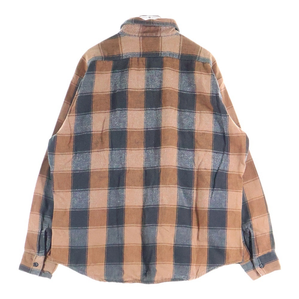 VINTAGE(ヴィンテージ) 80S DAKOTA BY FIVE BROTHER (ダコタ バイ ファイブブラザー) FLANNEL L/S CHECK SHIRT USA製 フランネル 長袖 チェック シャツ ブラウン/ブラック