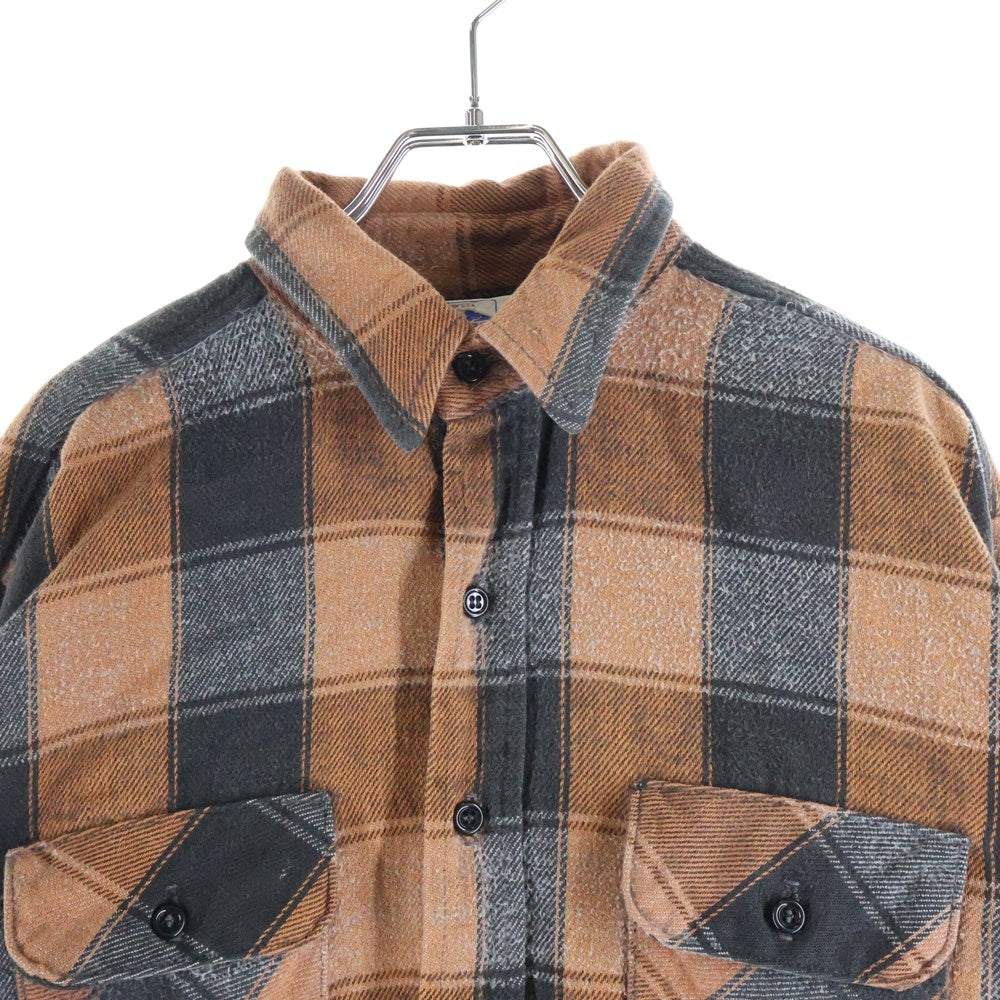 VINTAGE(ヴィンテージ) 80S DAKOTA BY FIVE BROTHER (ダコタ バイ ファイブブラザー) FLANNEL L/S CHECK SHIRT USA製 フランネル 長袖 チェック シャツ ブラウン/ブラック