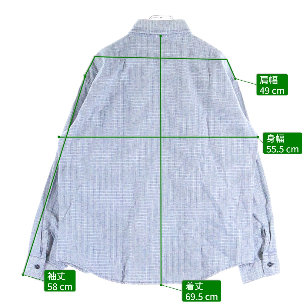 FIVE BROTHERS(ファイブブラザー) 70-80S FLANNEL L/S CHECK SHIRT USA製 フランネル 長袖 四崩し チェック シャツ ブルー/ホワイト