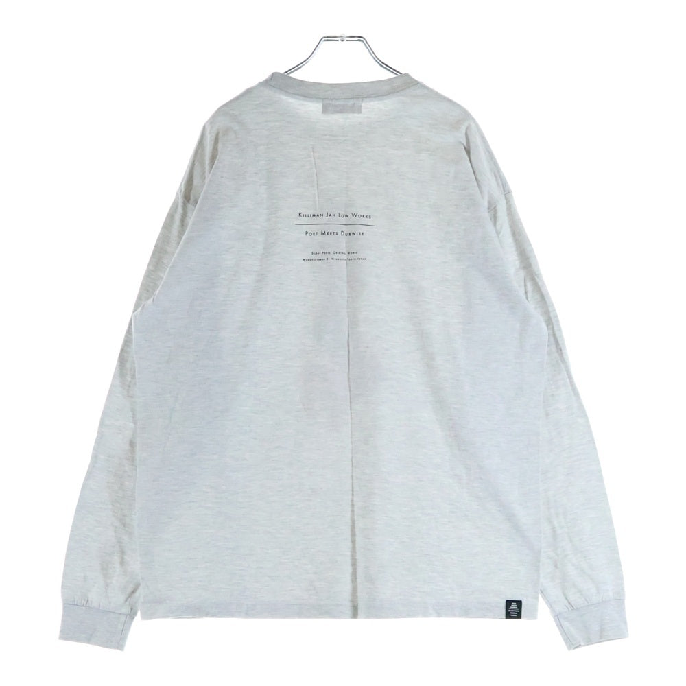 POET MEETS DUBWISE(ポエトミーツダブワイズ) Killiman Jah Low Collage L/S T-shirt 両面プリント 長袖Tシャツ カットソー グレー ZPM-12590