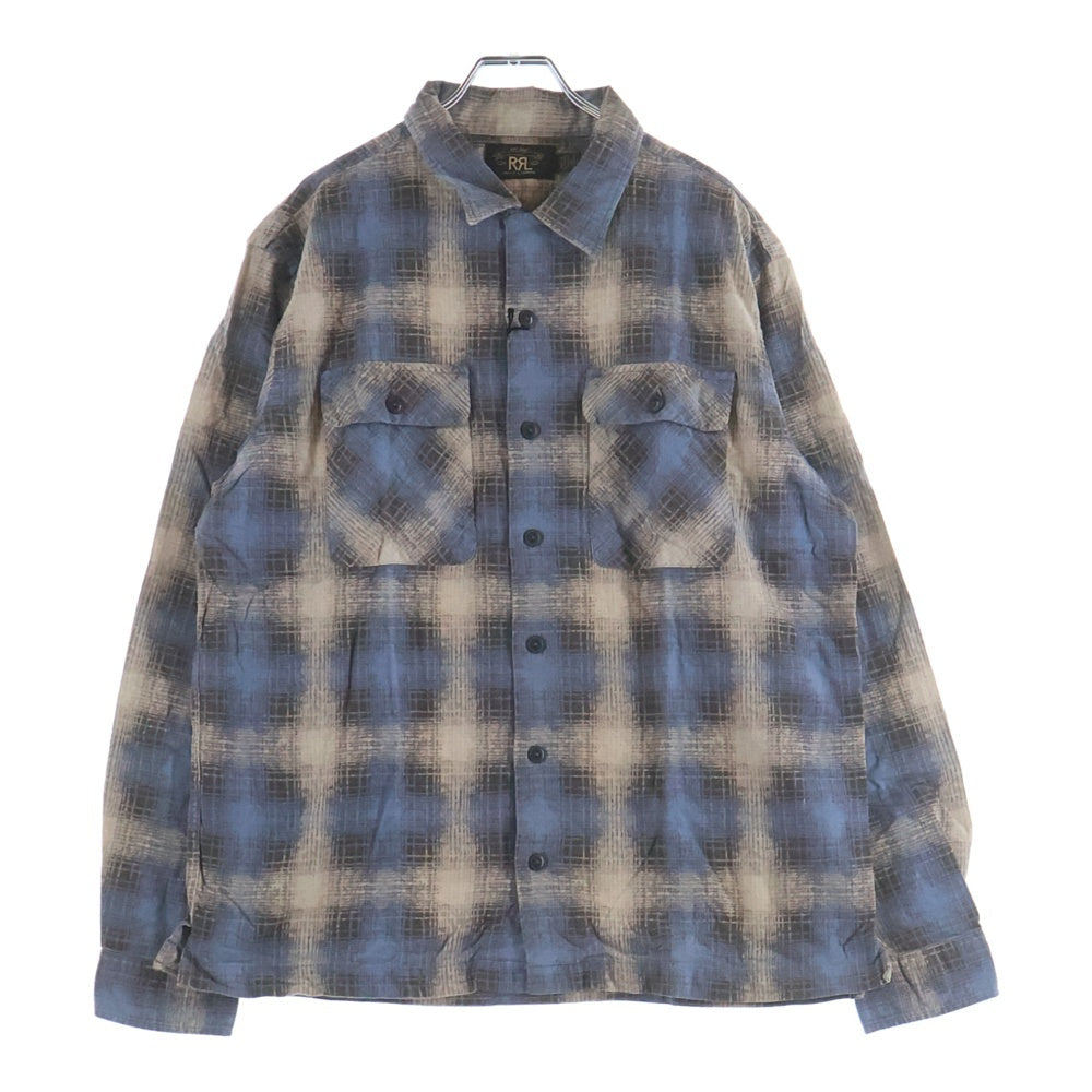 RRL(ダブルアールエル) OMBRE CHECK COTTON L/S SHIRT オンブレチェック コットン 長袖シャツ ブルー/ベージュ 782782395001
