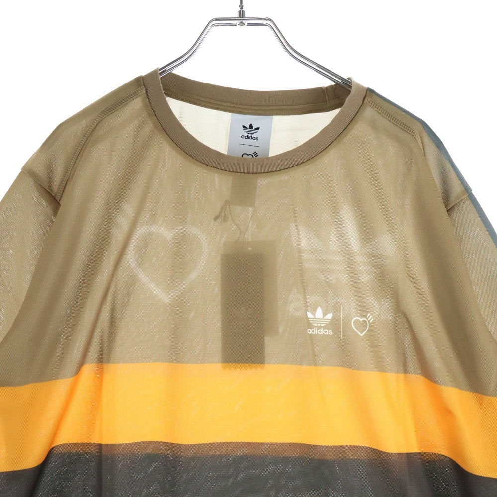 adidas(アディダス) ORIGINALS × HUMAN MADE (ヒューマンメイド) GRAPHIC TEE グラフィック 半袖Tシャツ カットソー ベージュ/オレンジ/ブラウン 5517-343-0609