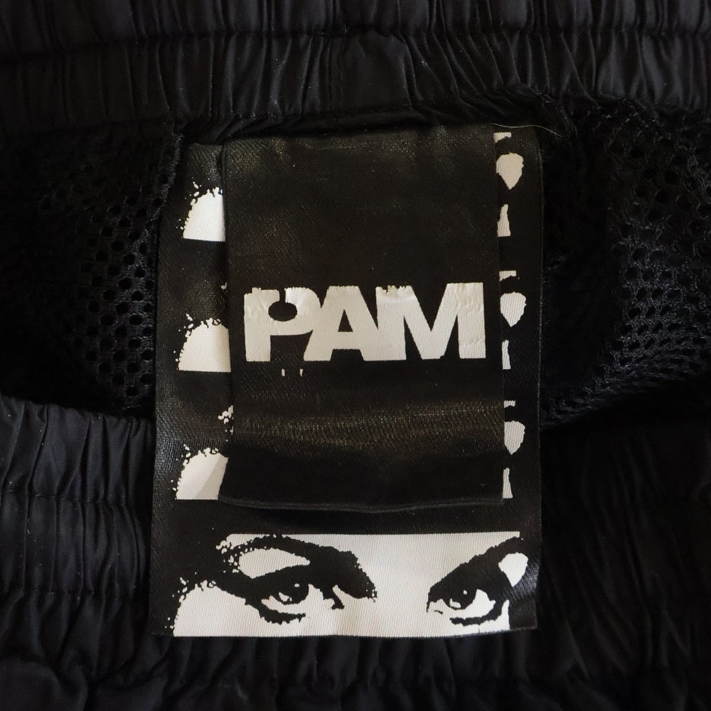 PAM(パム) SPACE IN SPACE TRACK PANTS スペースインスペース トラックナイロンパンツ ロゴ ブラック/ブルー