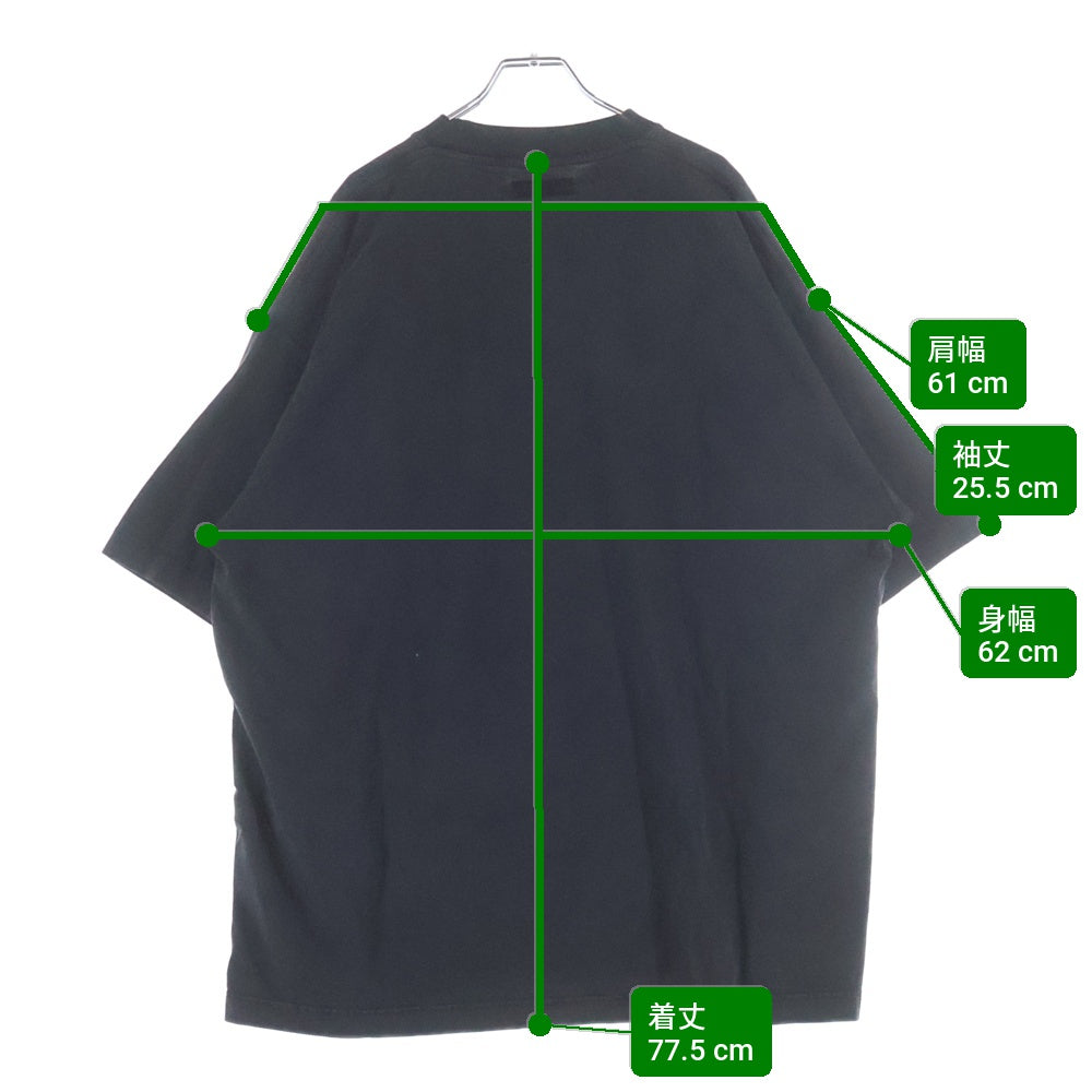 VETEMENTS(ヴェトモン) Black Printed T-Shirt Washed UE64TR800K ロゴプリント半袖Tシャツ ブラック ウォッシュ加工