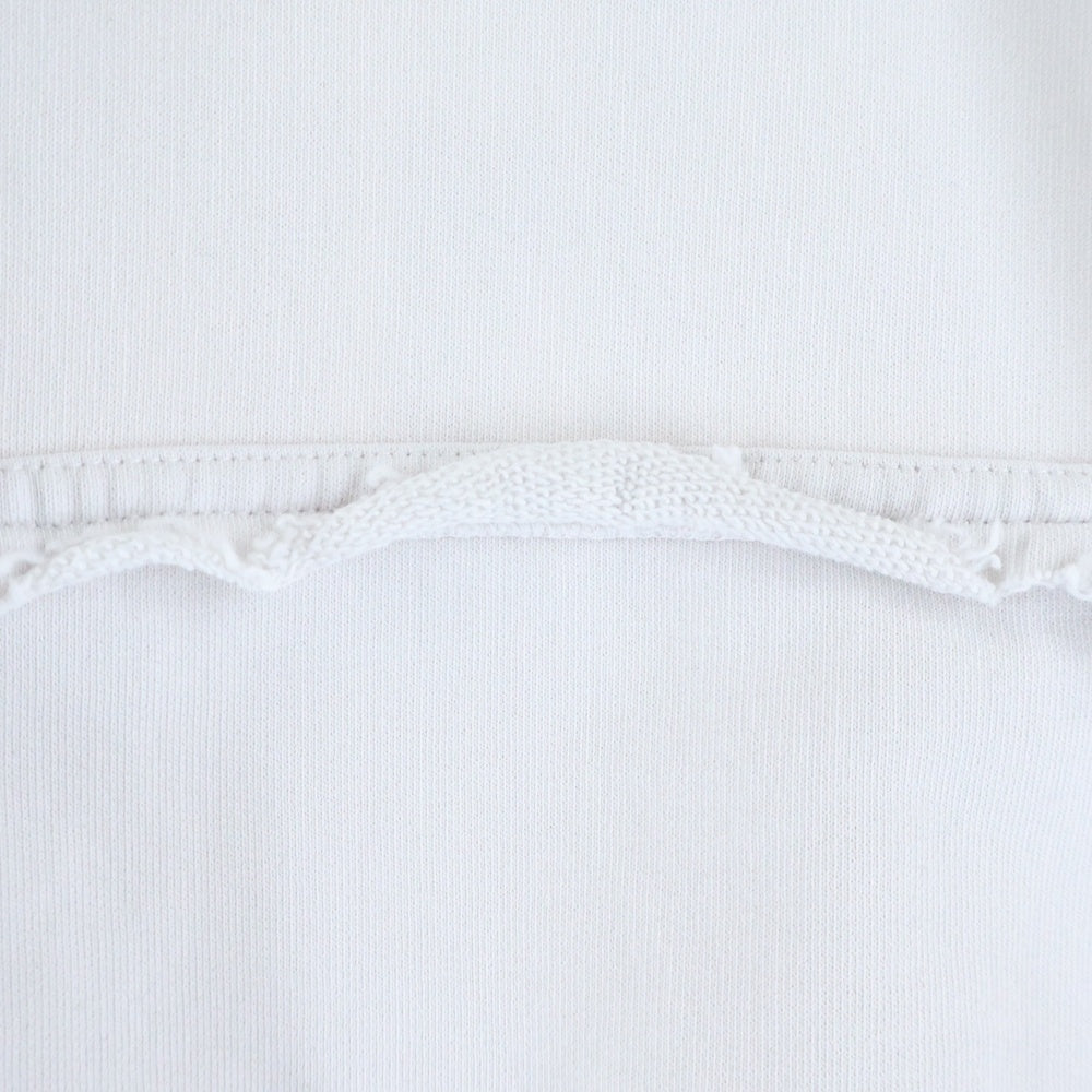 BALENCIAGA(バレンシアガ) 23SS Tape Type Ripped Pocket Hoodie テープタイプロゴ ヴィンテージ加工プルオーバーフーディパーカー 744441 TOVB1 アイボリー