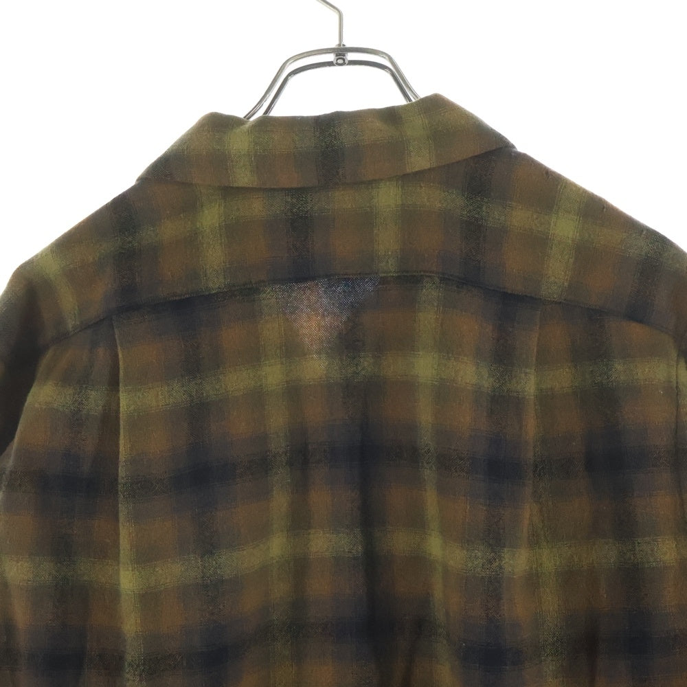PENDLETON(ペンドルトン) 50-60s VINTAGE ヴィンテージ ボートシャツ バージン ウール チェック 長袖シャツ ブラウン