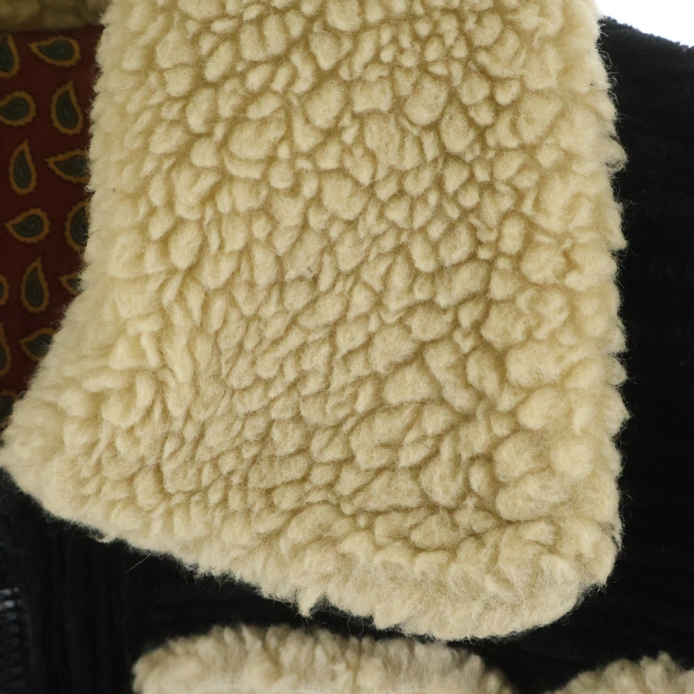 NUMBER (N)INE(ナンバーナイン) 03AW BOA FLEECE VEST カート期 ボアフリースベスト 裏地ペイズリー アイボリー/ブラック
