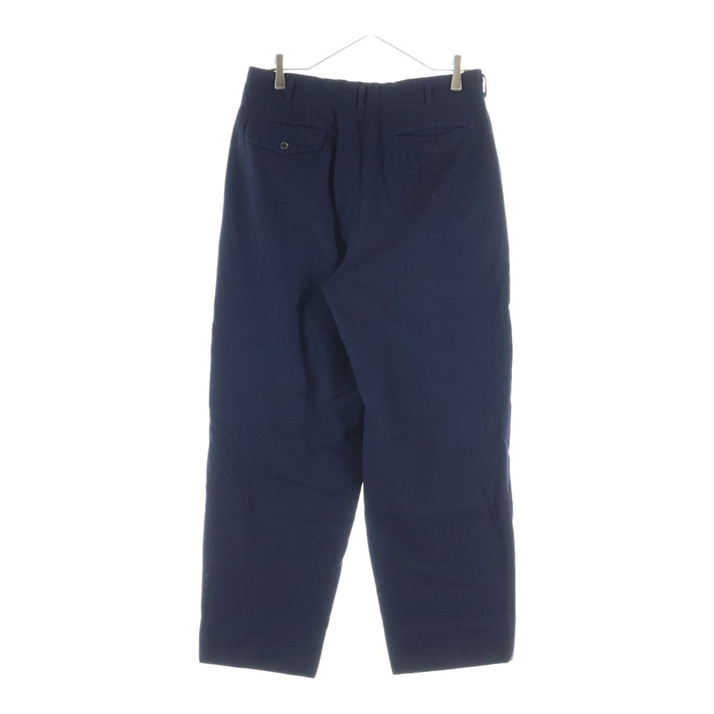 COMME des GARCONS HOMME(コムデギャルソンオム) AD1990 WOOL 2-TUCK WIDE TROUSERS SLACKS PANTS 田中オム ウール 2タック ワイド スラックス パンツ ネイビー HP-0827L