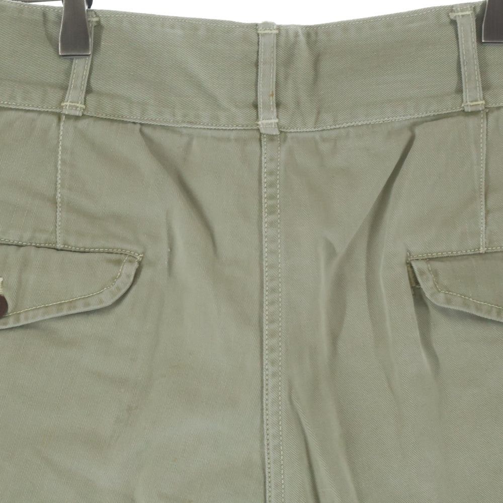 VINTAGE(ヴィンテージ) 40S US ARMY 2 TUCK SHORT MILITARY PANTS アメリカ軍 ミリタリー 2タック ショート パンツ チノ ショーツ ベージュ