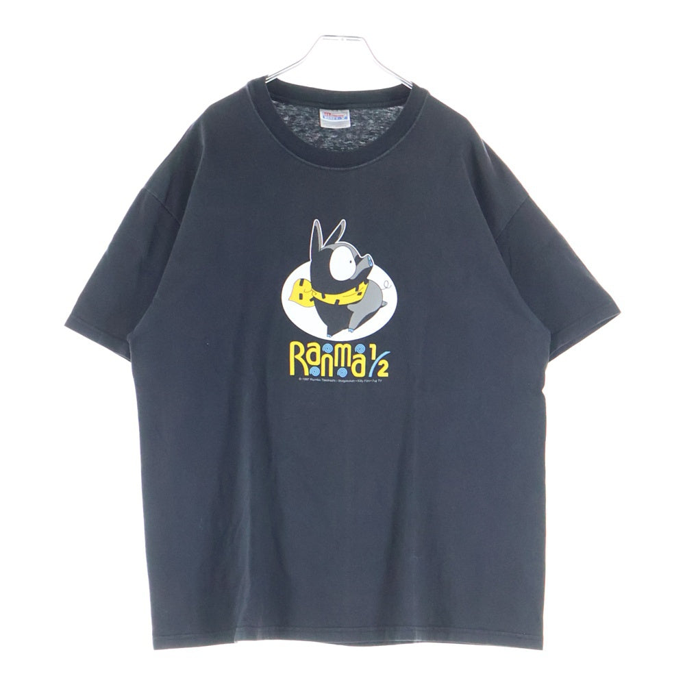 VINTAGE(ヴィンテージ) 90S RANMA 1/2 ANIME S/S TEE 1997 らんま 1/2 響良牙 Pちゃん アニメ 半袖Tシャツ カットソー ブラック