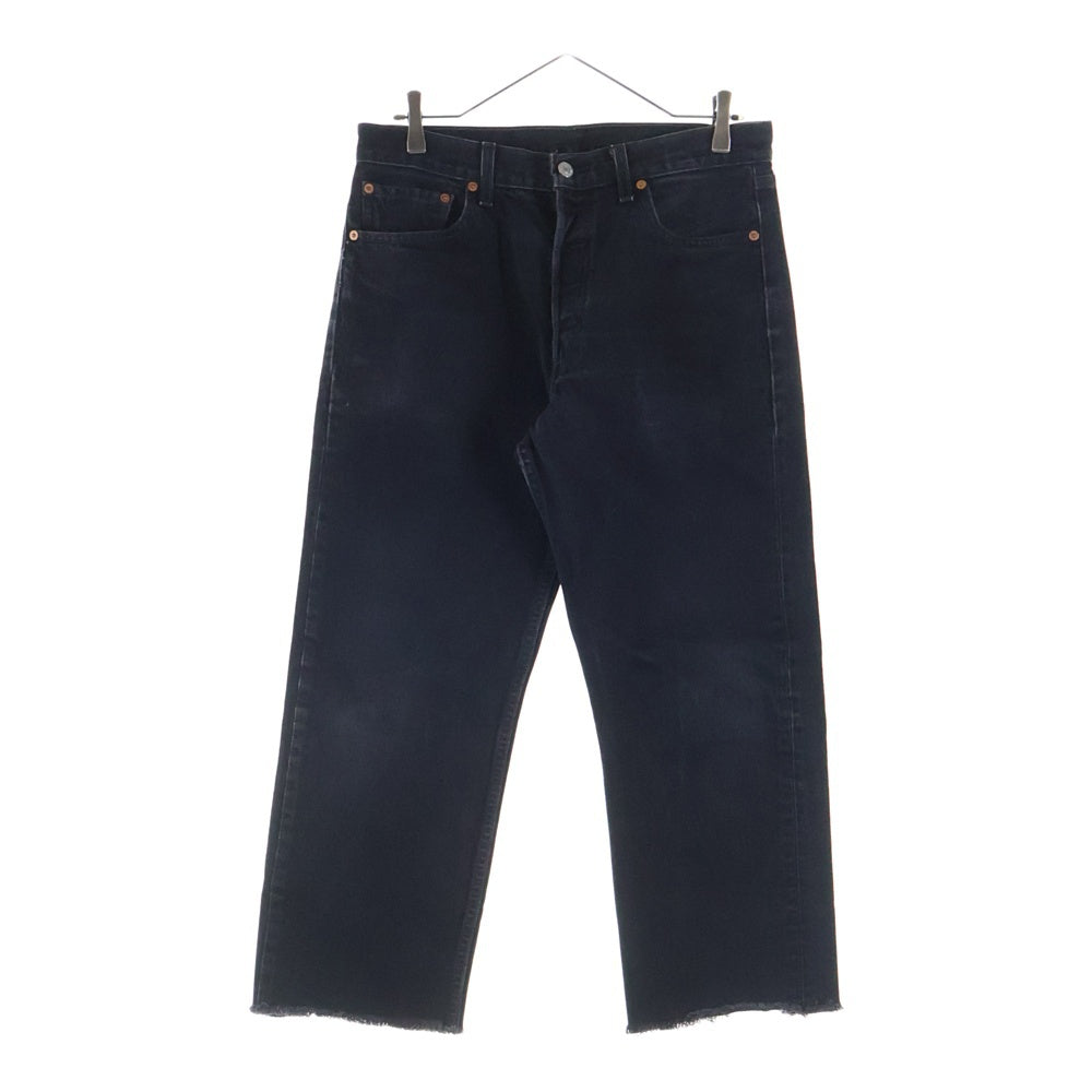 Levi's(リーバイス) 00S 501 後染め ボタン裏379 スモールe カットオフ デニムパンツ ブラック