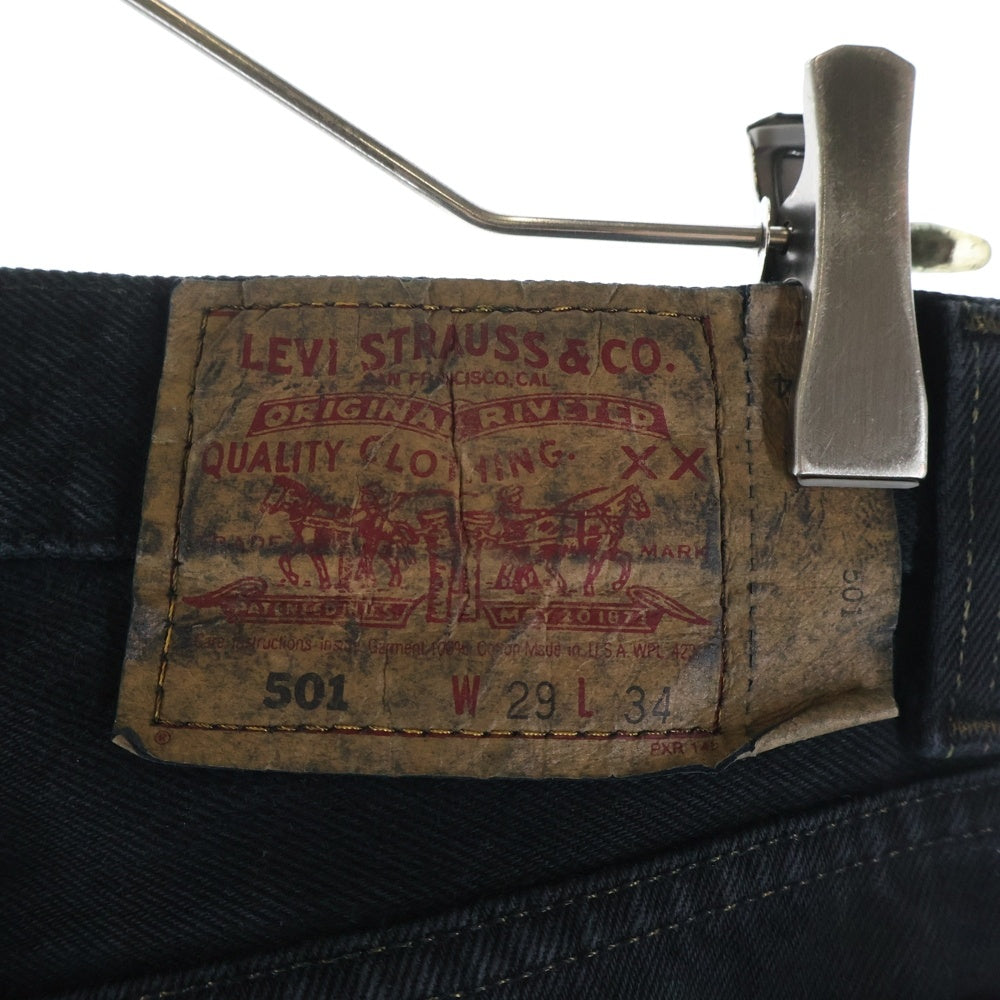 Levi's(リーバイス) 90S 501 BLACK DENIM PANTS USA製 後染め ボタン裏552 スモールe デニムパンツ ブラック