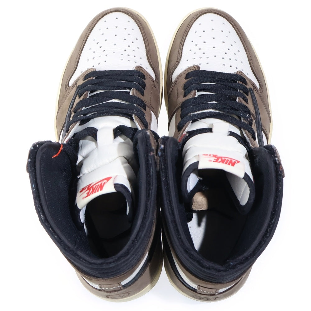 NIKE(ナイキ) ×TRAVIS SCOTT AIR JORDAN 1 RETRO HIGH OG TS SP CD4487-100 トラヴィススコット エアジョーダン1 ハイカットスニーカー ブラウン/ホワイト US11/JP29cm