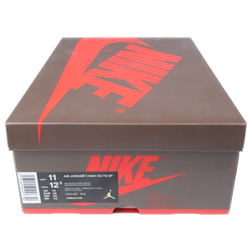 NIKE(ナイキ) ×TRAVIS SCOTT AIR JORDAN 1 RETRO HIGH OG TS SP CD4487-100 トラヴィススコット エアジョーダン1 ハイカットスニーカー ブラウン/ホワイト US11/JP29cm