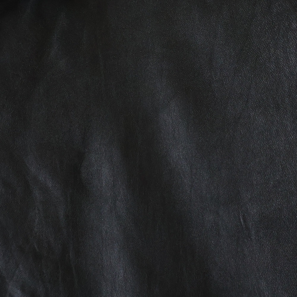 POLO RALPH LAUREN(ポロラルフローレン) 90s VINTAGE NO PONY LEATHER JACKET ノーポニー 馬ナシ チンストラップ YKKジップ 裏地チェック レザー スイングトップジャケット ブラック
