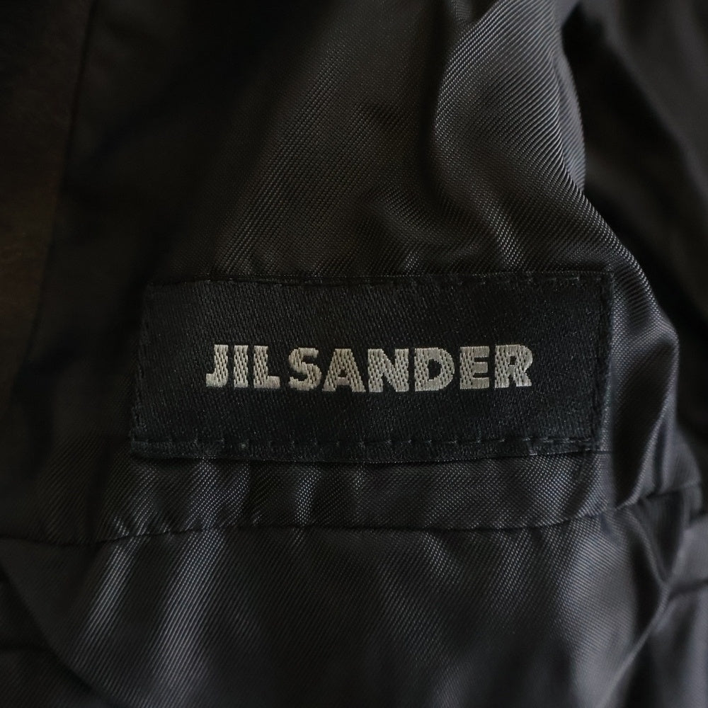 JIL SANDER(ジルサンダー) LEATHER 3B SINGLE TAILORED JACKET レザー テーラードジャケット ブラック