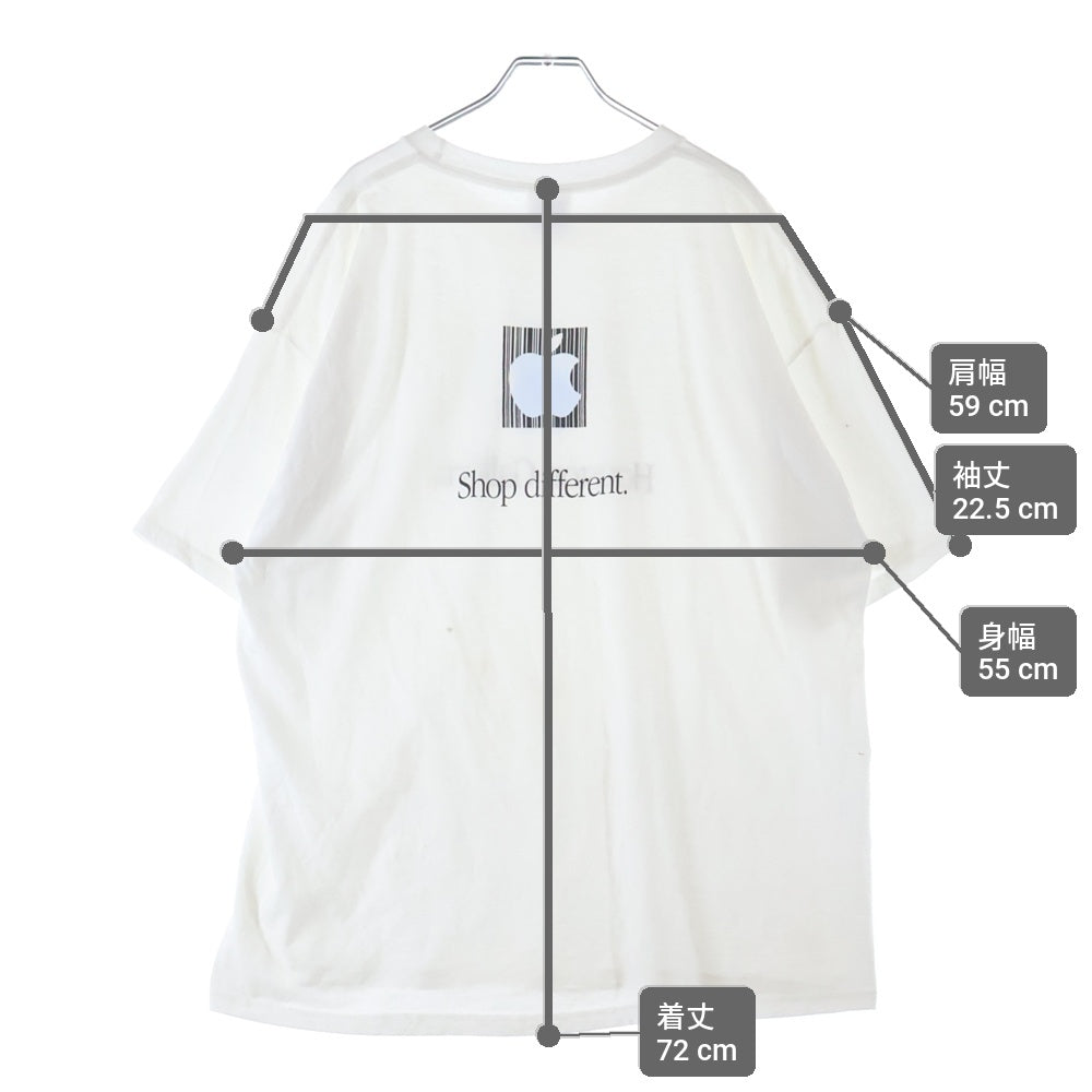 VINTAGE(ヴィンテージ) 90-00S APPLE LOGO HOUSTON GALLERIA SHOP DIFFERENT アップル ロゴ 両面プリント 半袖Tシャツ カットソー ホワイト