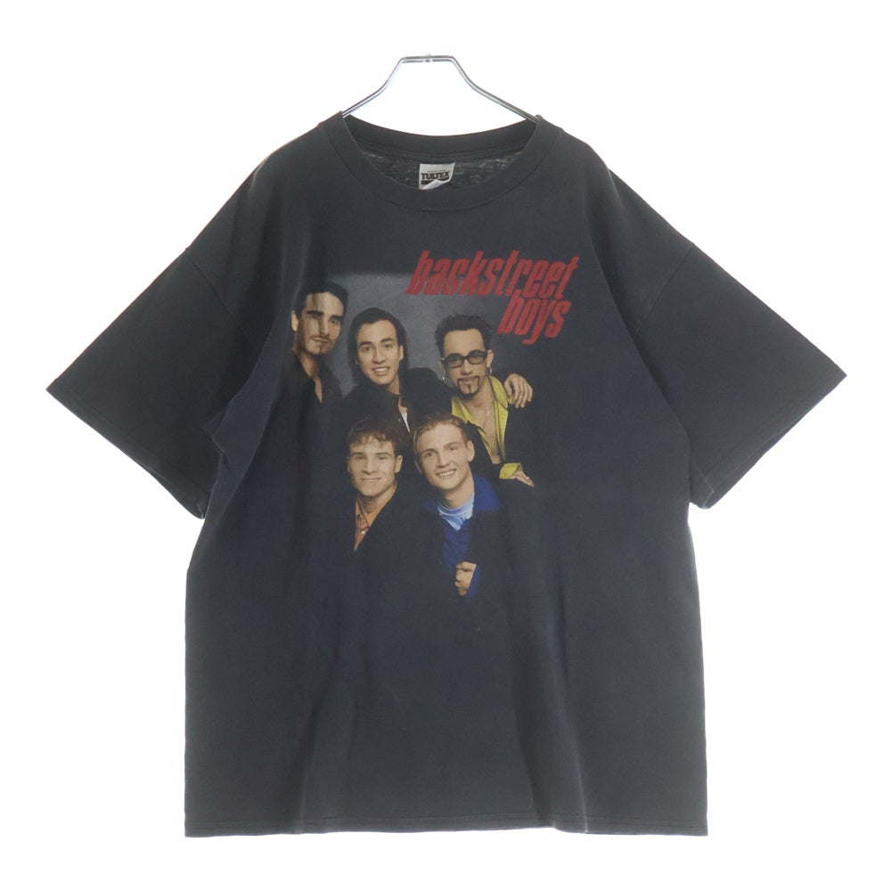 VINTAGE(ヴィンテージ) 90s backstreetboys 1998 バックストリートボーイズ アーティスト フロントプリント 半袖Tシャツカットソー ブラック