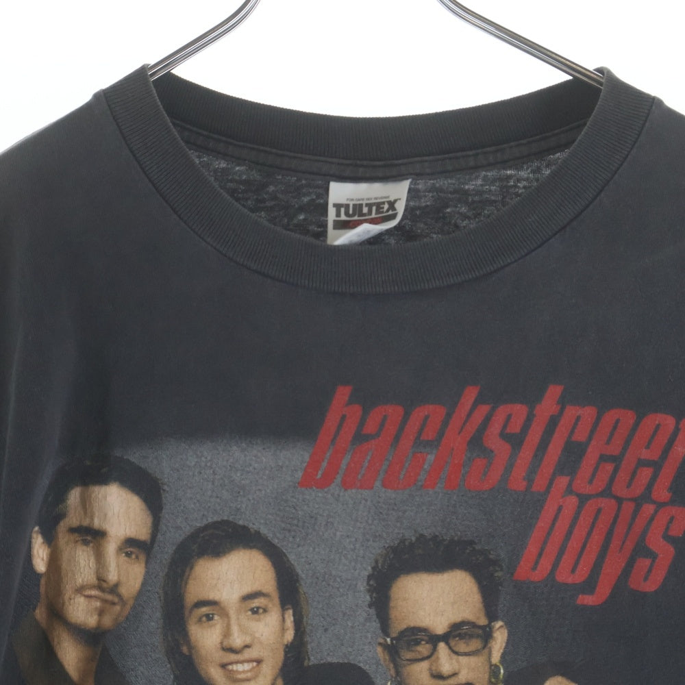VINTAGE(ヴィンテージ) 90s backstreetboys 1998 バックストリートボーイズ アーティスト フロントプリント 半袖Tシャツカットソー ブラック