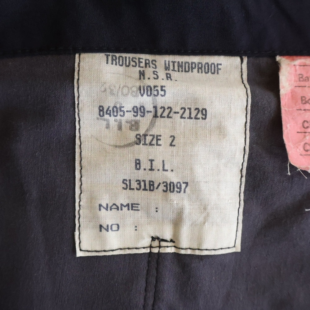 VINTAGE(ヴィンテージ) 60-70S ROYAL NAVY BRITISH MILITARY TROUSERS WINDPROOF VENTILE イギリス海軍 ベンタイル オーバー パンツ ネイビー 8405-99-122-2129