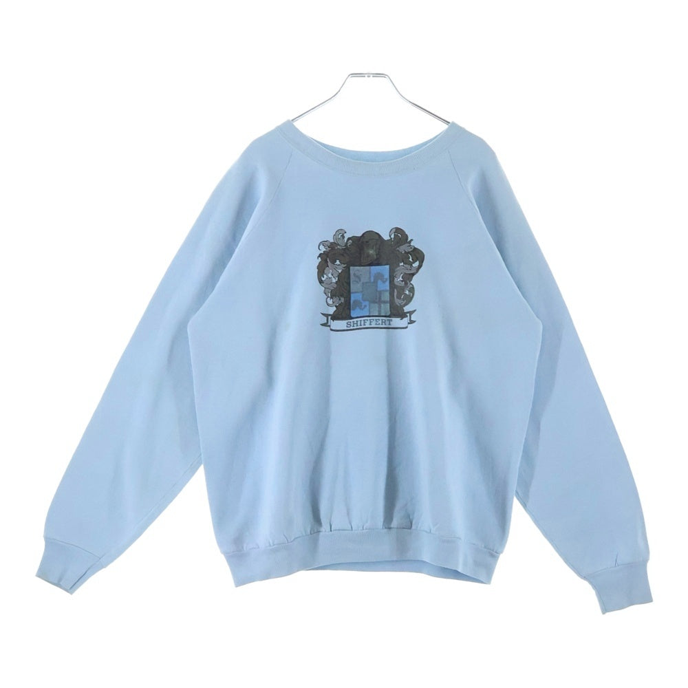 VINTAGE(ヴィンテージ) 60-70s GRAPHIC CREWNECK PULLOVER SWEAT SHIFFERT 家紋 フロントプリント プルオーバー スウェット ブルー