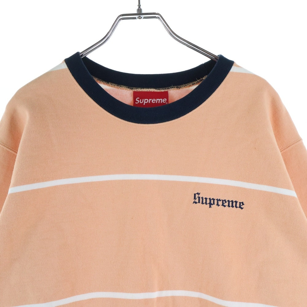 SUPREME(シュプリーム) 17AW Striped Crewneck ストライプ クルーネック スウェット トレーナー オレンジ/ホワイト/ネイビー