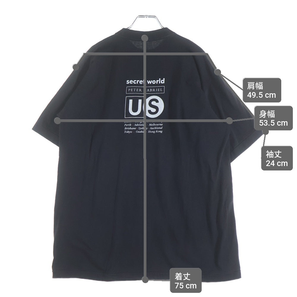 VINTAGE(ヴィンテージ) 90s PETER GABRIEL SECRET WORLD TOUR TEE ピーターガブリエル 両面プリント半袖Tシャツ ブラック