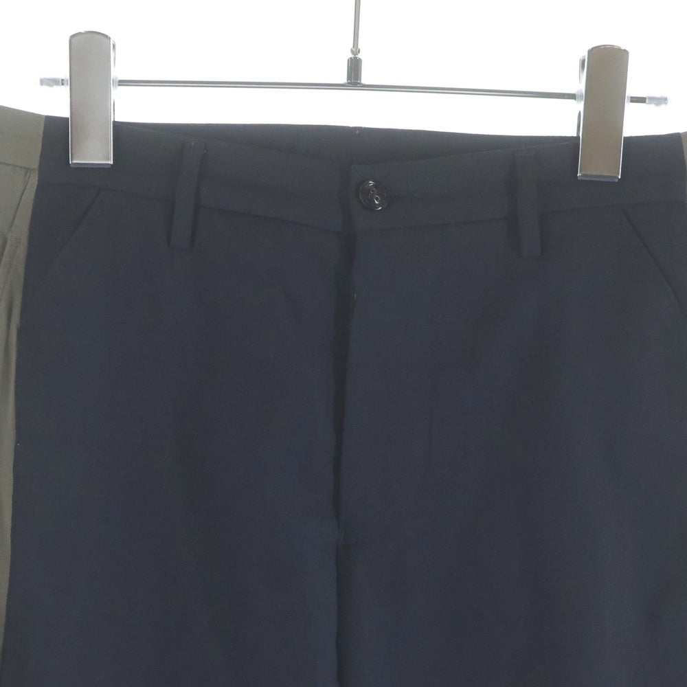 Maison Margiela(メゾンマルジェラ) 12SS ZIP SIDE BYCOLOR PANTS S30KA0263 切り替え ジップ カーゴパンツ カーキ/ブラック