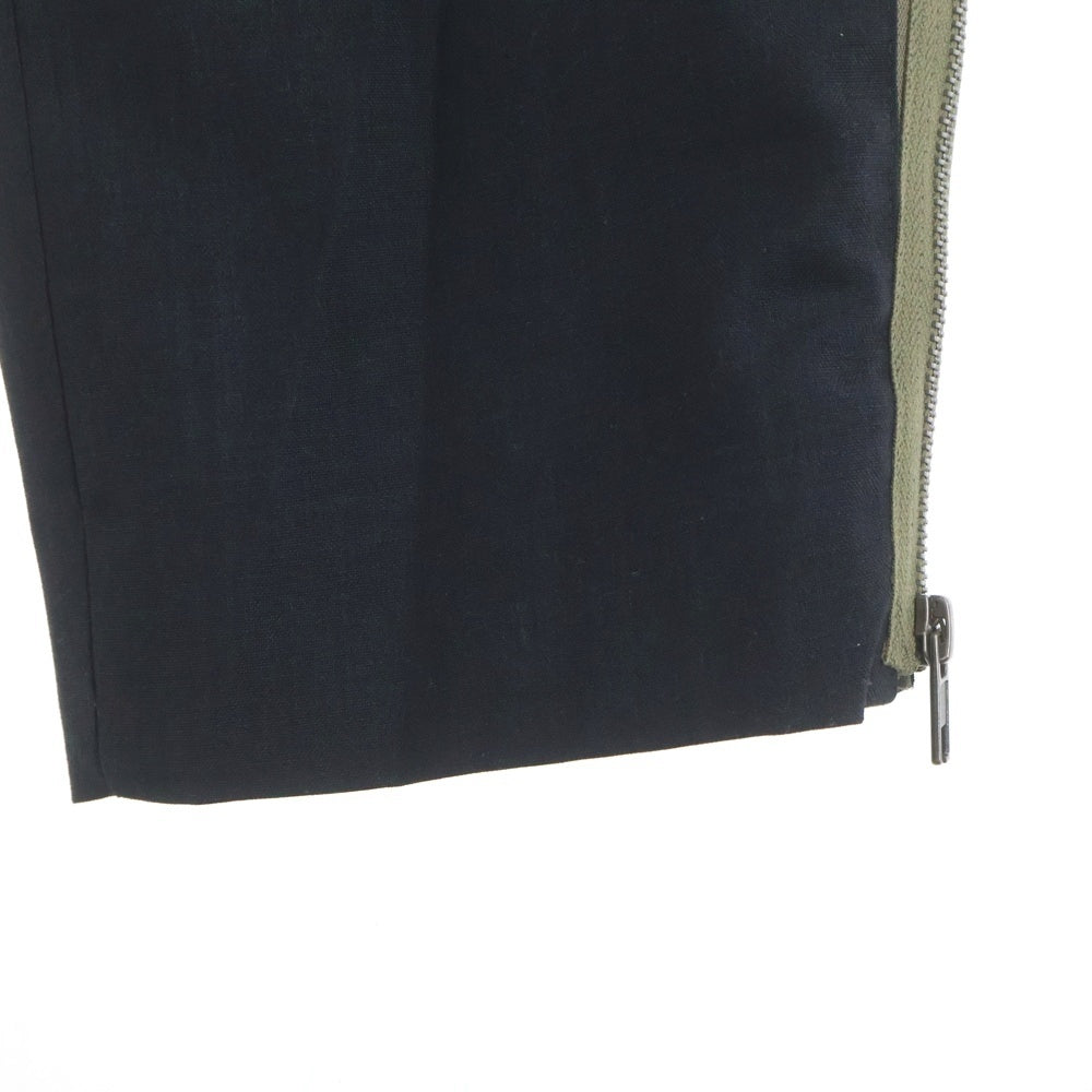 Maison Margiela(メゾンマルジェラ) 12SS ZIP SIDE BYCOLOR PANTS S30KA0263 切り替え ジップ カーゴパンツ カーキ/ブラック