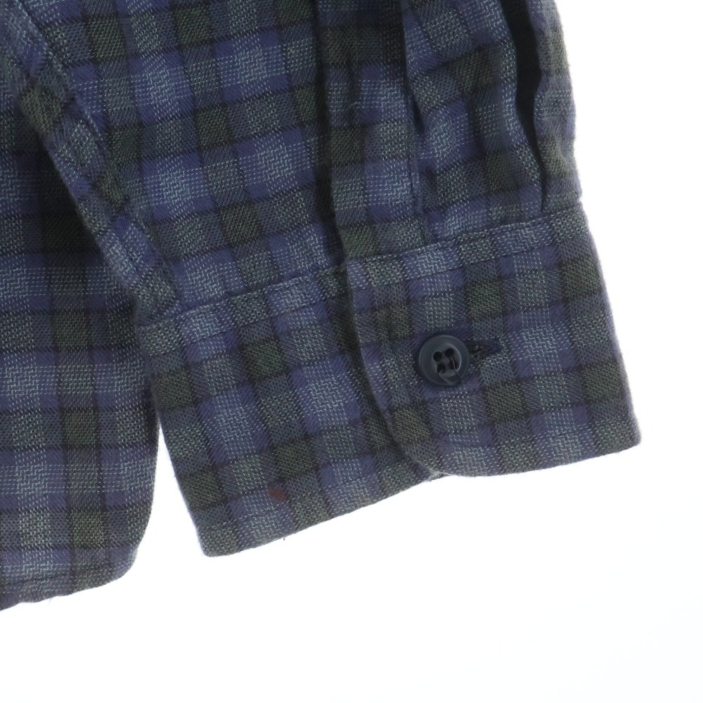 PATAGONIA(パタゴニア) 90S REGULAR COLLAR DOUBLE POCKET SHIRT L/S ダブルポケット チェック柄長袖フランネルシャツ ブルー