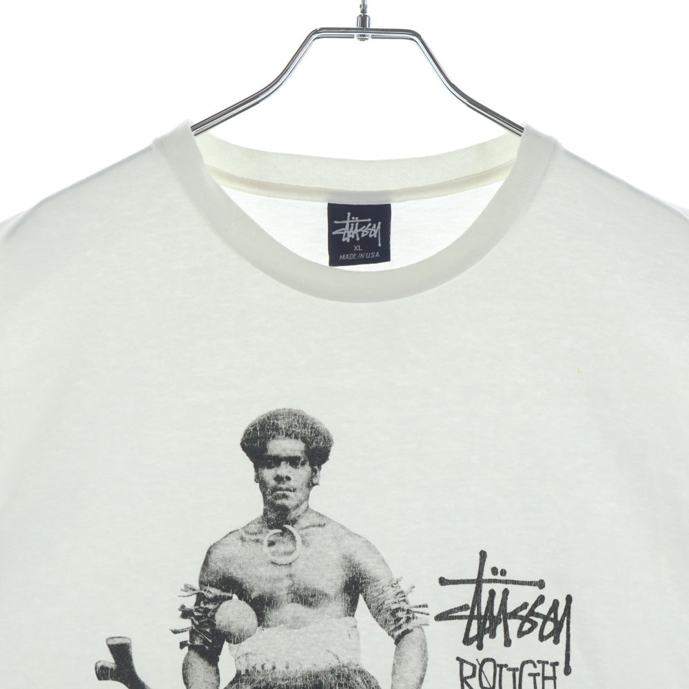 STUSSY(ステューシー) 90-00S ARCHIVES ROUGH AND RUGGED GEAR DESIGN PHOTO TEE オールド プリント フォト デザイン 半袖Tシャツ カットソー ホワイト