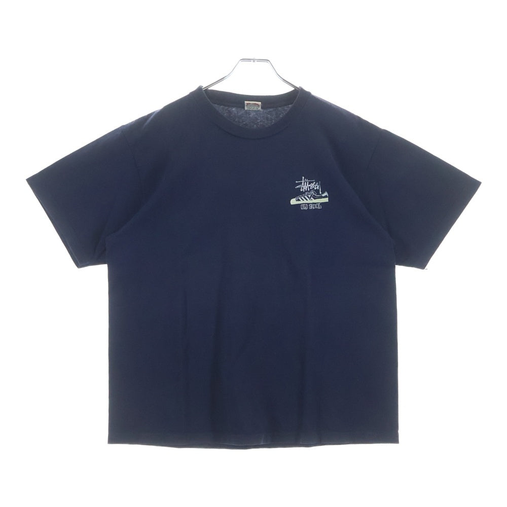 STUSSY(ステューシー) 90S OLD SKOOL FLAVOR SUPERSTAR オールドスクール スーパースター 両面プリント 半袖Tシャツ カットソー ネイビー