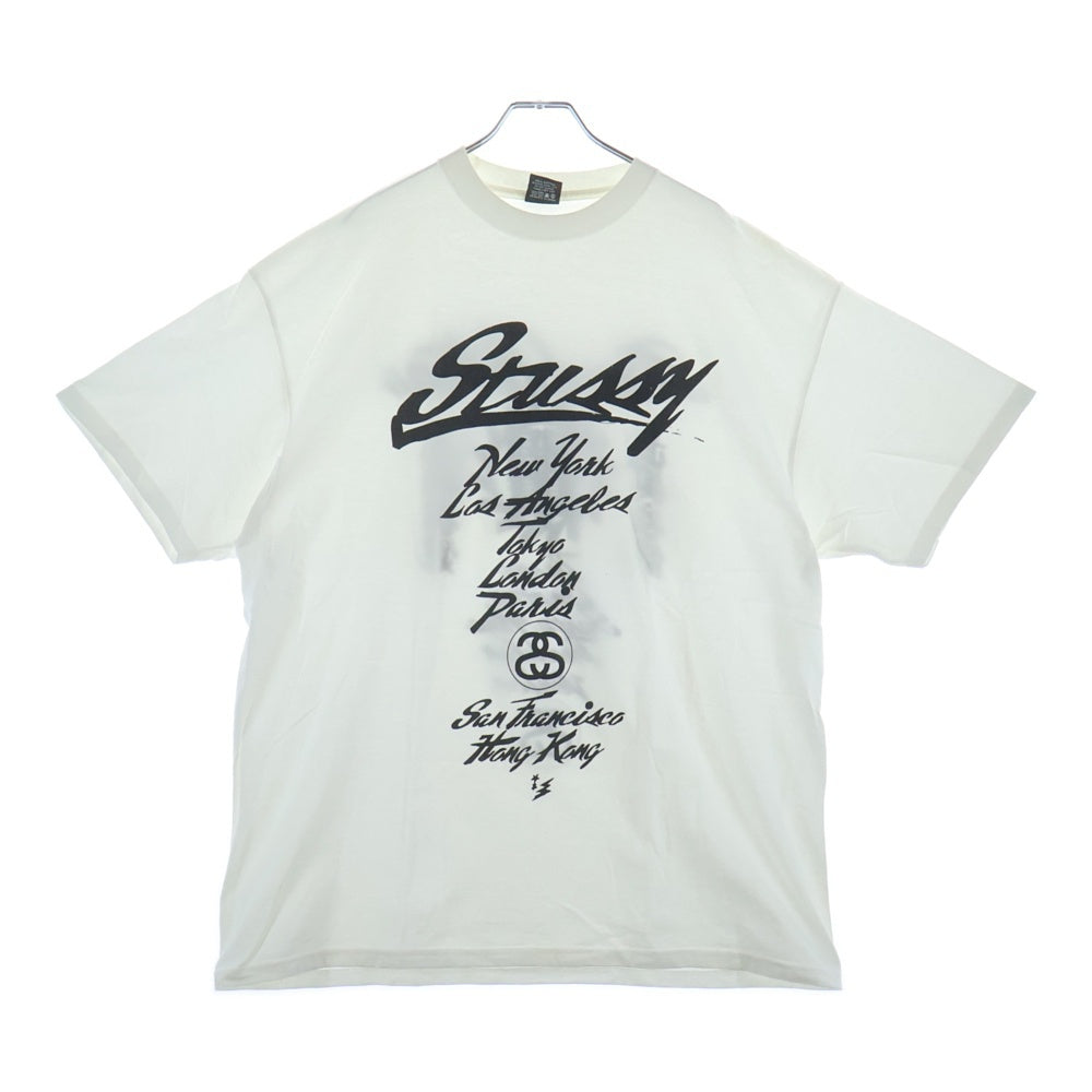 STUSSY(ステューシー) 00S × WTAPS ダブルタップス WORLD TOUR DESIGN TEE 25周年 ワールドツアー デザイン 半袖Tシャツ カットソー ホワイト