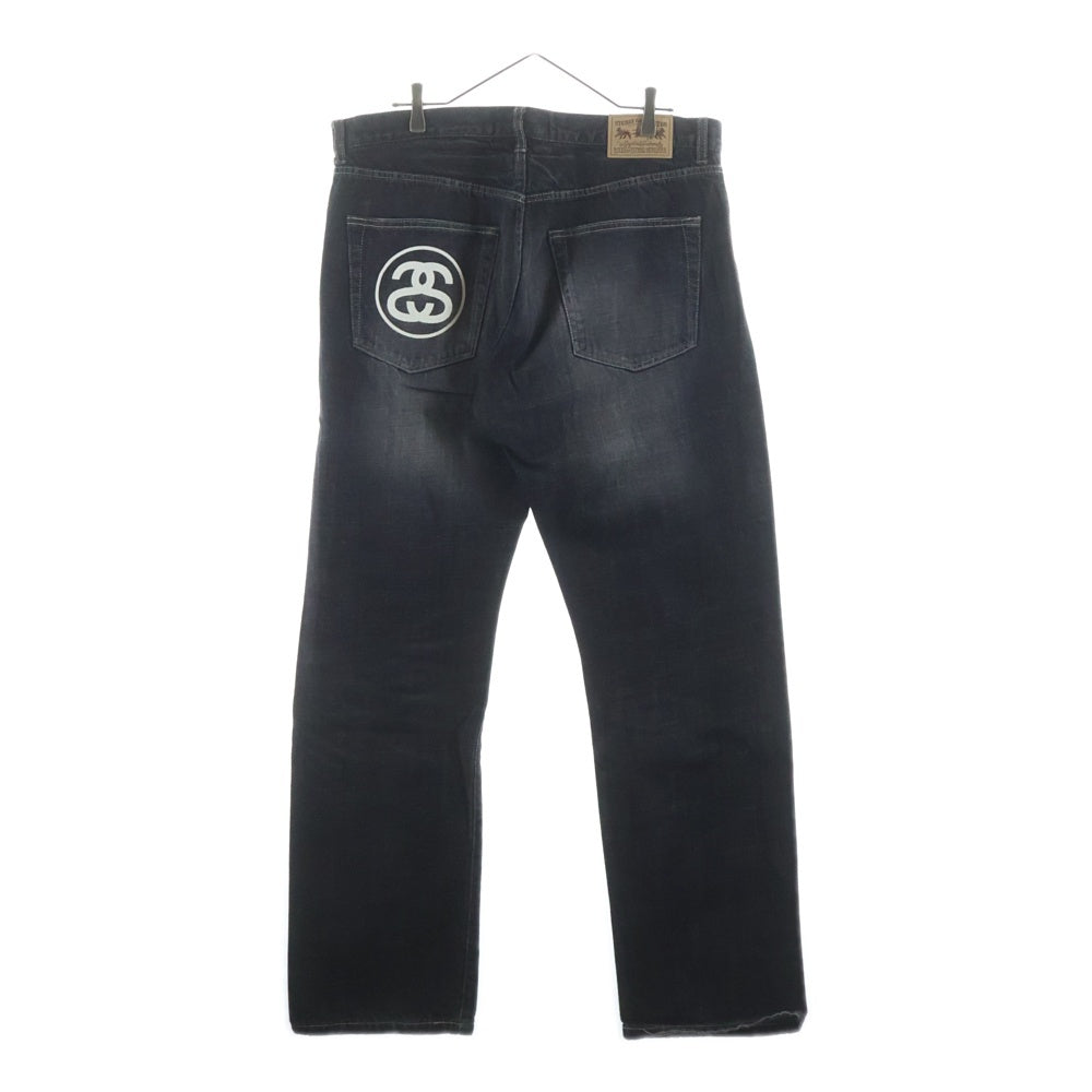 STUSSY(ステューシー) 90-00S OLD GARMENT CO AUTHENTIC WORKGEAR DENIM PANTS オールド ワークギア ダメージ加工 デニムパンツ ブラック