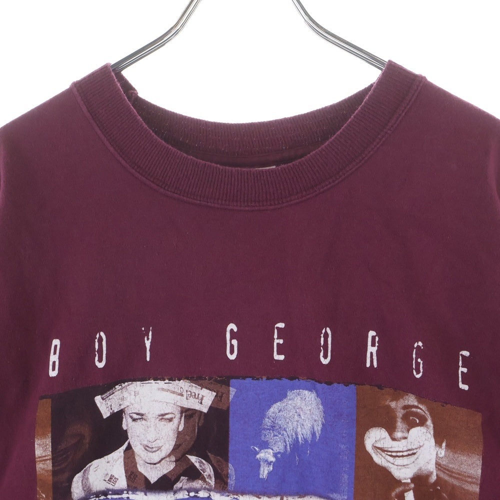 VINTAGE(ヴィンテージ) 90s BOY GERGE WHEN WILL YOU LEARN SCREEN STARS ボーイ・ジョージ 半袖カットソーTシャツ レッド