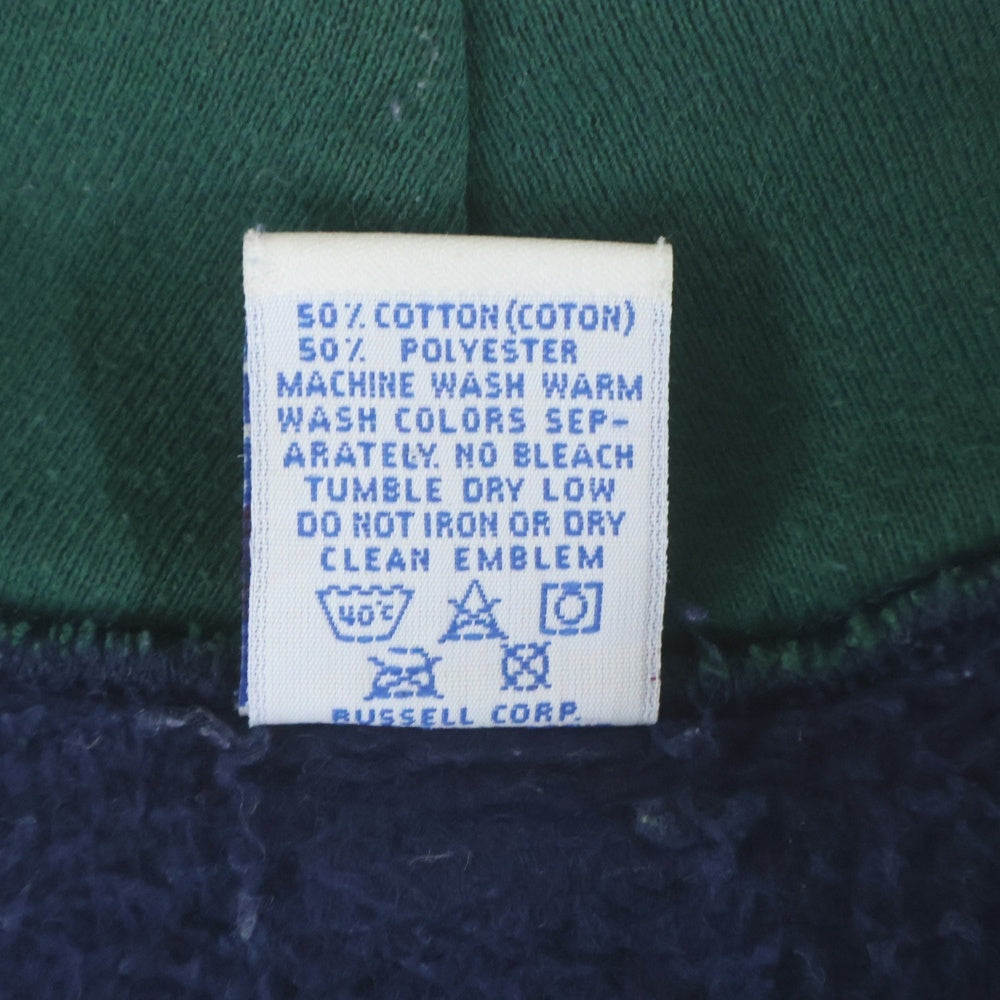 RUSSELL(ラッセル) VINTAGE 90S BUTTON HOODIE PARKA USA製 スウェット パーカー フーディー ネイビー/グリーン