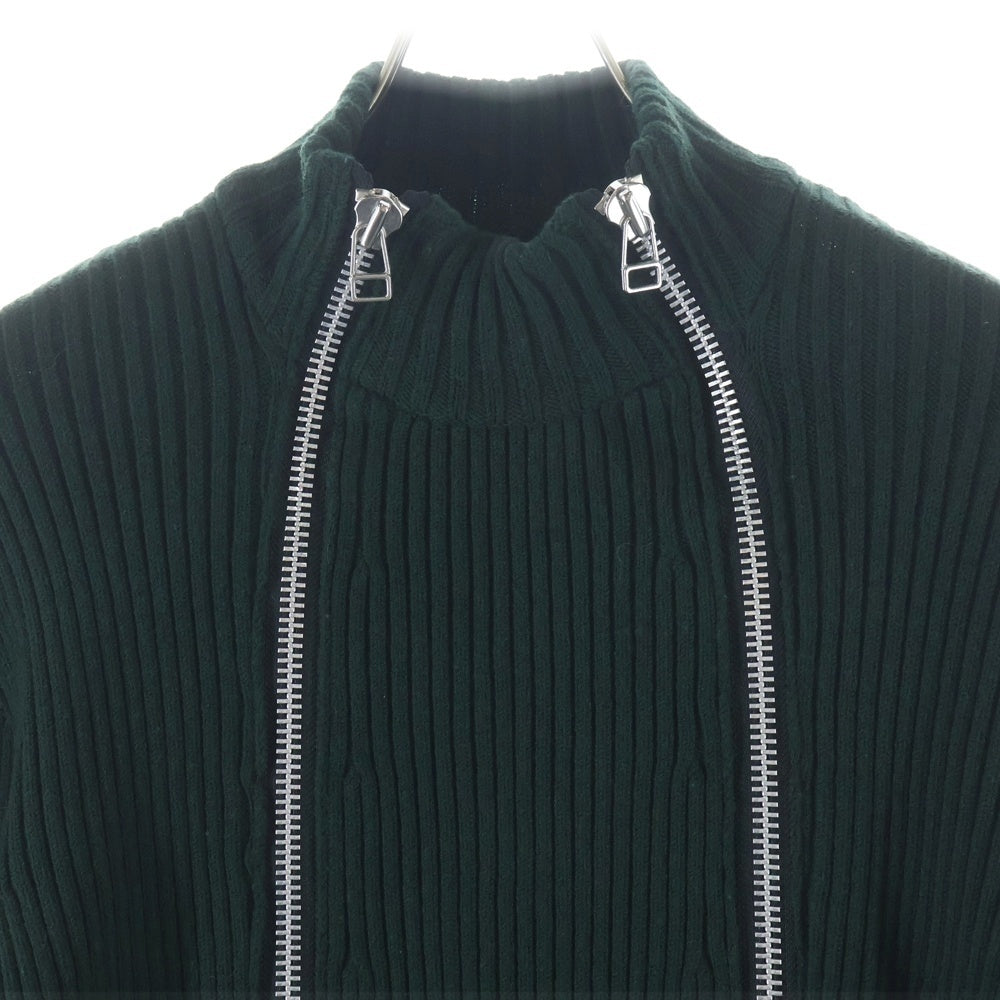 JOHN LAWRENCE SULLIVAN(ジョンローレンスサリバン) 17AW ZIP KNIT SWEATER 4B007-0117-42 ダブルジップアップ ニットセーター 長袖 グリーン