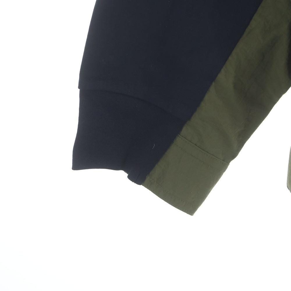 Sacai(サカイ) 25AW Taslan Nylon x Cotton Jersey L/S T-Shirt 25-03731M ナイロンドッキング長袖Tシャツ ネイビー
