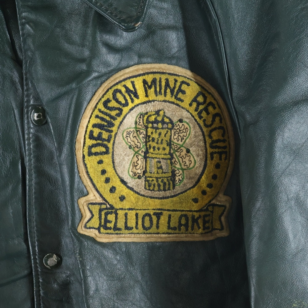 VINTAGE(ヴィンテージ) 60s DENISON MINE RESCUE LEATHER JAKET レザージャケット グリーン