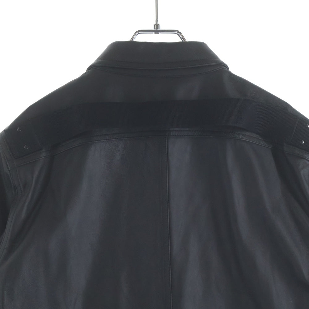 Rick Owens(リックオウエンス) SS21 PHLECITION レザー長袖シャツ ブラック RU21S6729-LP