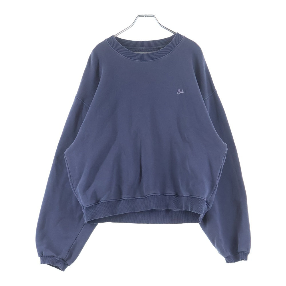 ERL(イーアールエル) Script Crewneck Knit ERL10T027 ロゴ刺繍 クルーネック長袖スウェットトレーナー パープル