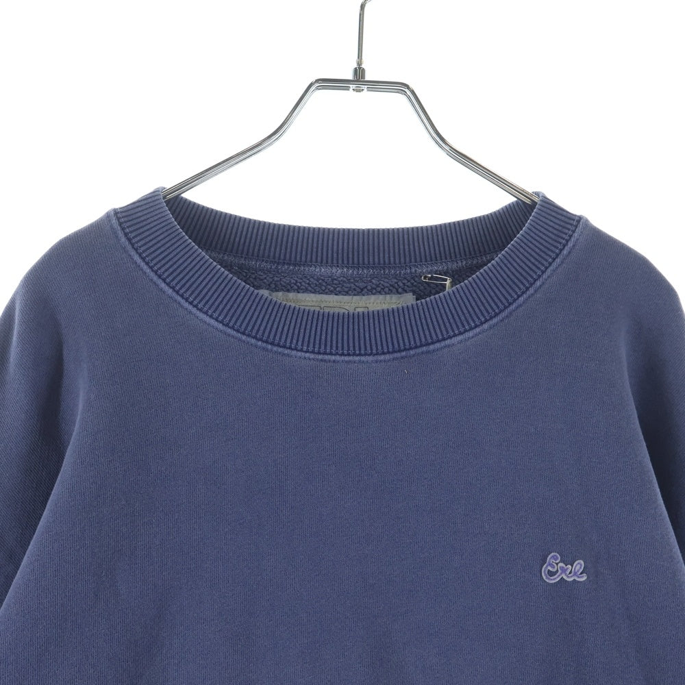 ERL(イーアールエル) Script Crewneck Knit ERL10T027 ロゴ刺繍 クルーネック長袖スウェットトレーナー パープル
