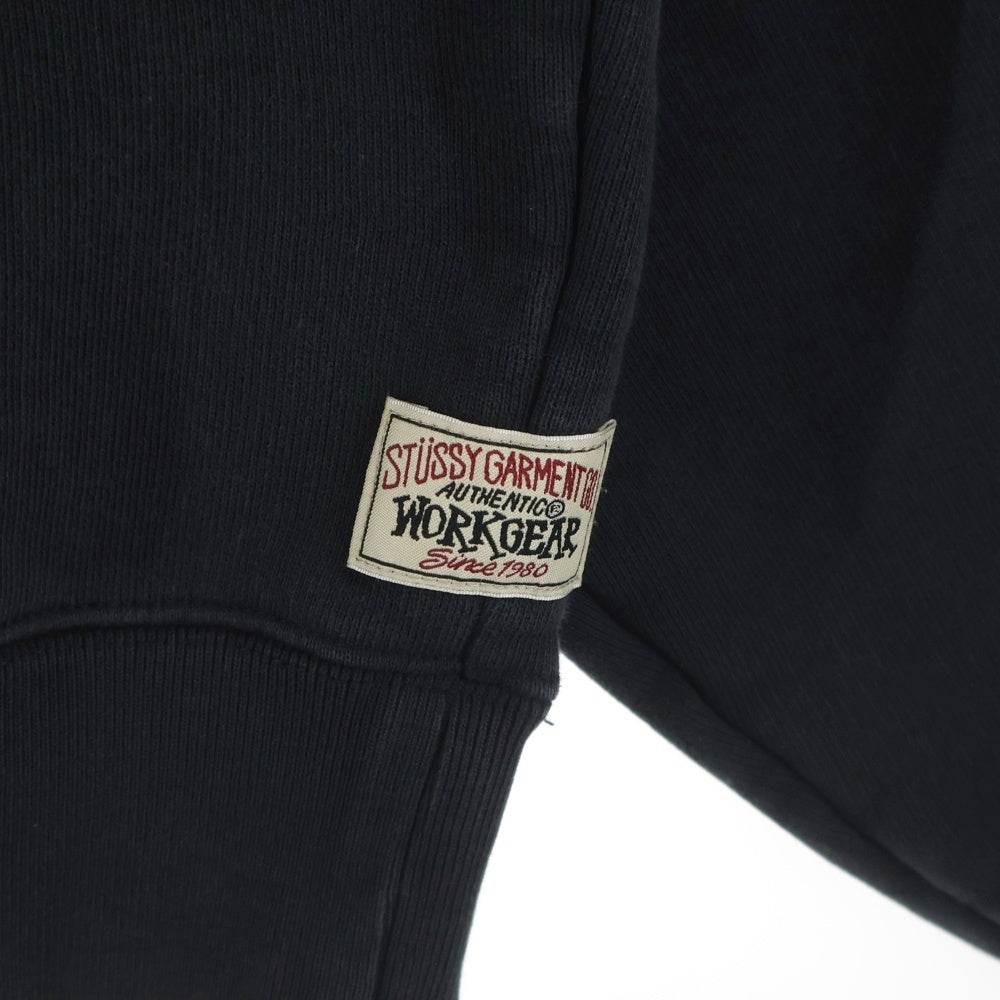 STUSSY(ステューシー) WORKGEAR 118570 クルーネック長袖スウェットトレーナー ブラック