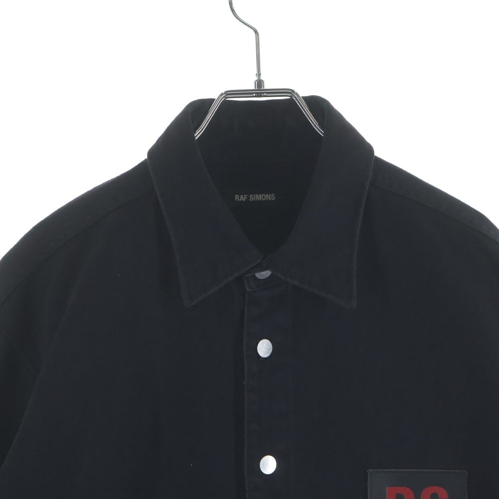 RAF SIMONS(ラフシモンズ) CARRY OVER DENIM SHIRT 172-241 RSパッチデニムジャケット テープロゴ 長袖シャツ ブラック